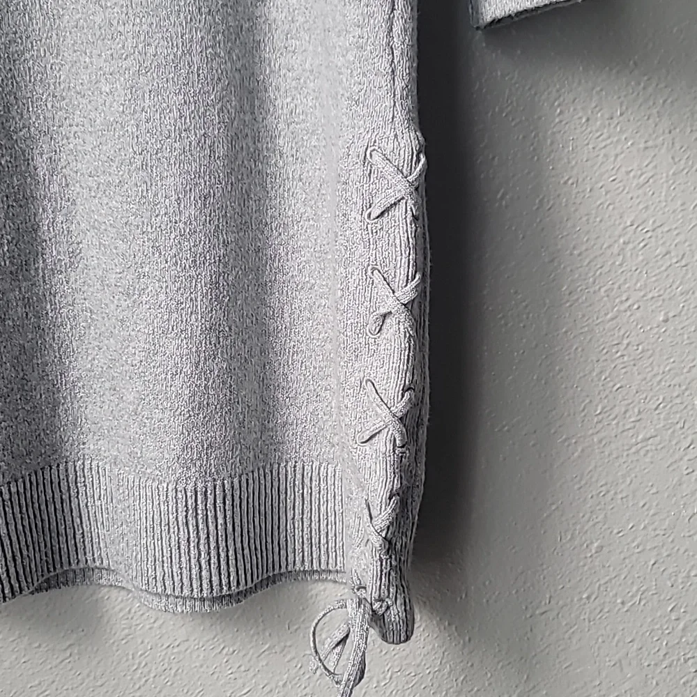 Talbots NWT Essential Knit Sweater Dress Size Medium Petite Color Heather Grey - Picture 8 of 10